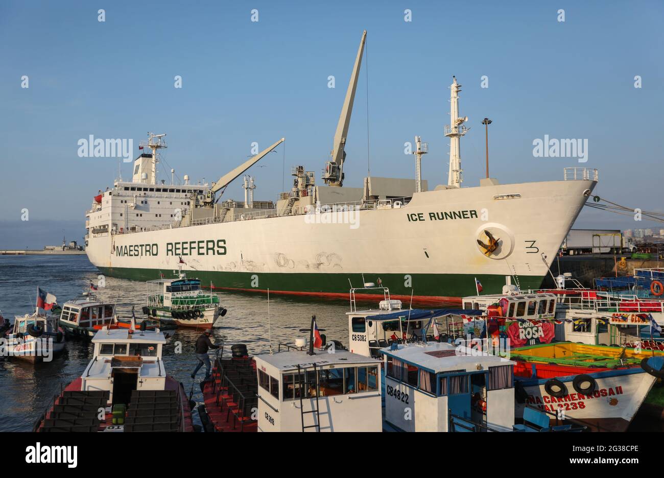 Hafenschiffe in Valparaiso Chile Stockfoto