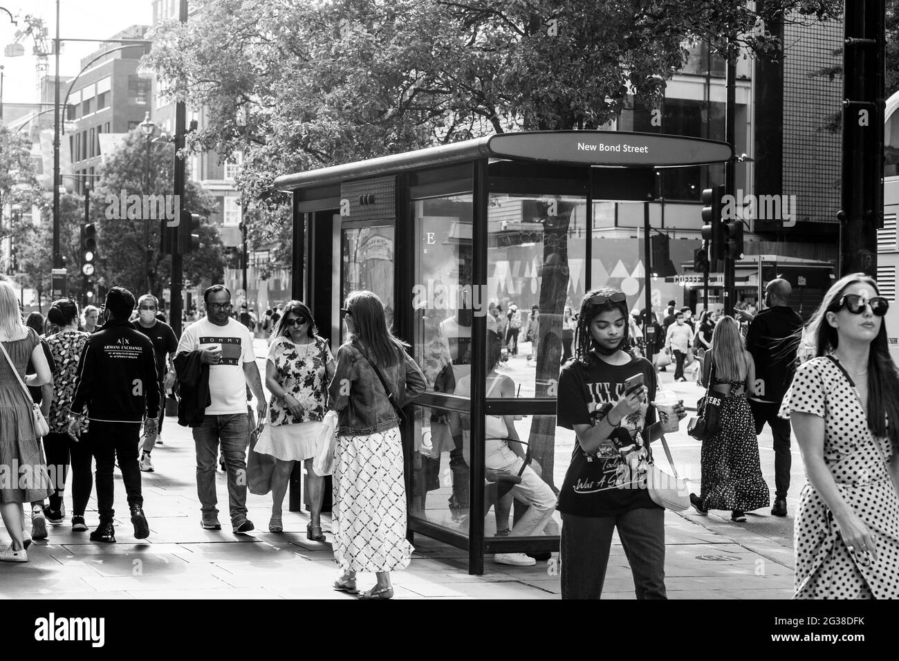 London Oxford Street Bond Street leicester Square Stockfoto