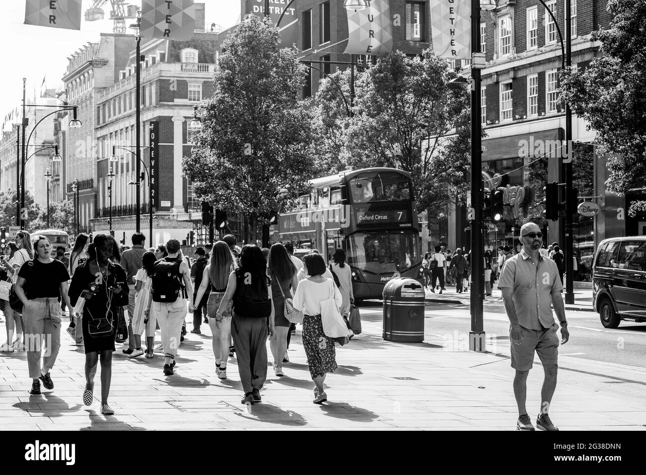 London Oxford Street Bond Street leicester Square Stockfoto