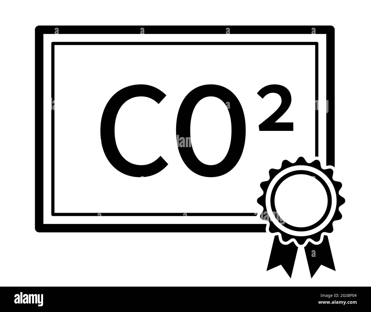 Symbol für den Handel mit CO2-Emissionen Vektorsymbol für ETS-Lizenzpapier Stock Vektor
