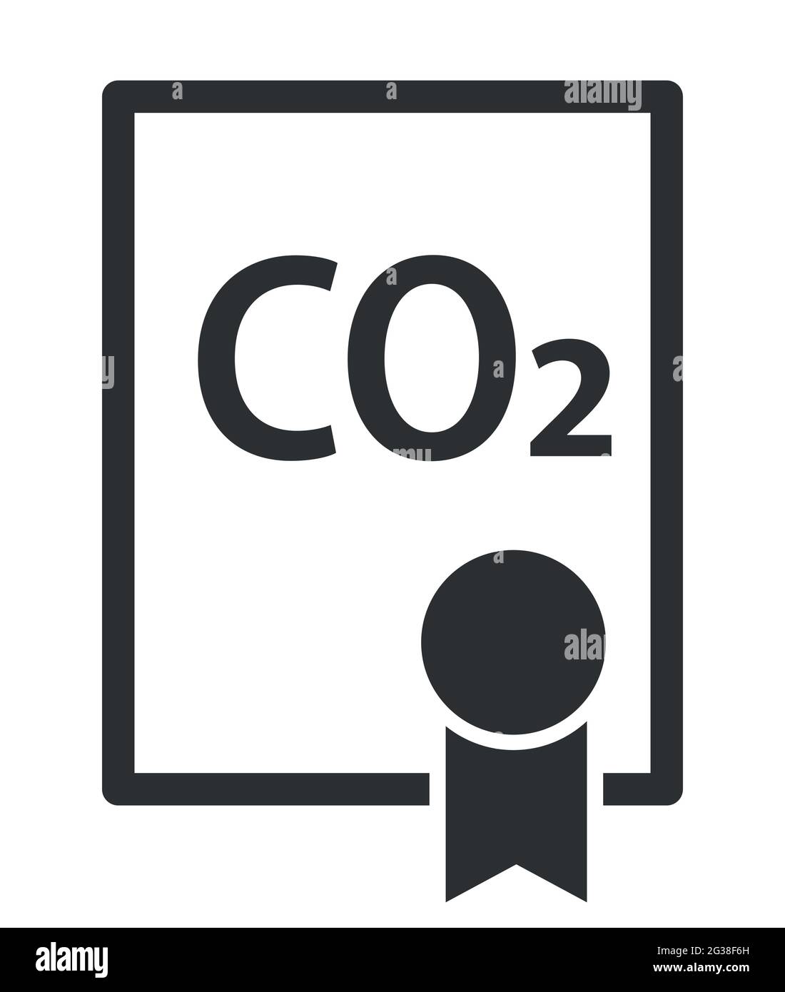 Symbol für Lizenz-Vektor für CO2-Emissionshandel Stock Vektor