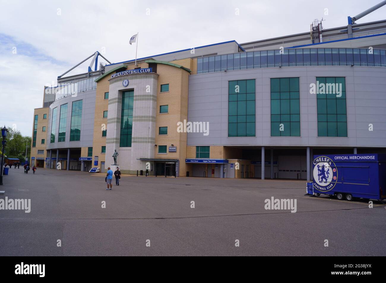 London, Großbritannien: Blick auf den Chelsea Football Club an der Stamford Bridge, Fulham Stockfoto