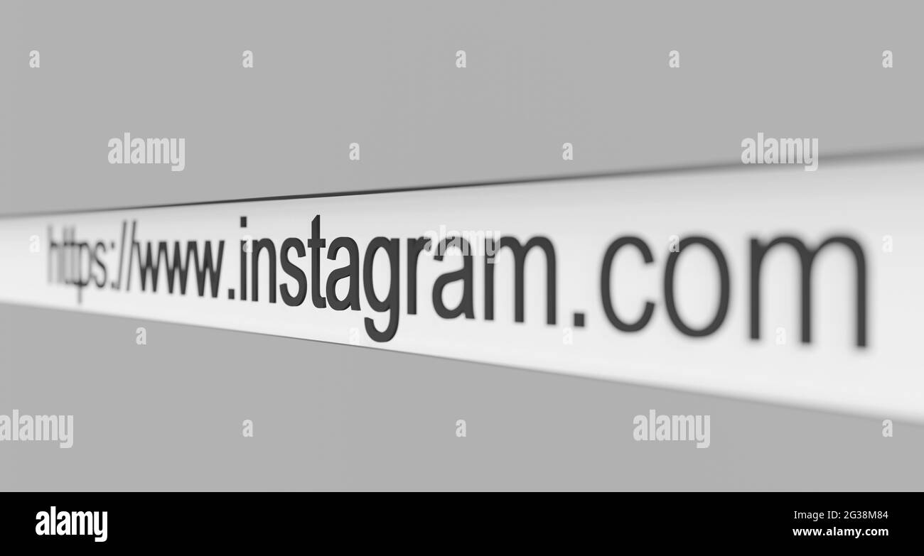Website-url instagram-Adresse in Browser www.instagram.com Stockfoto
