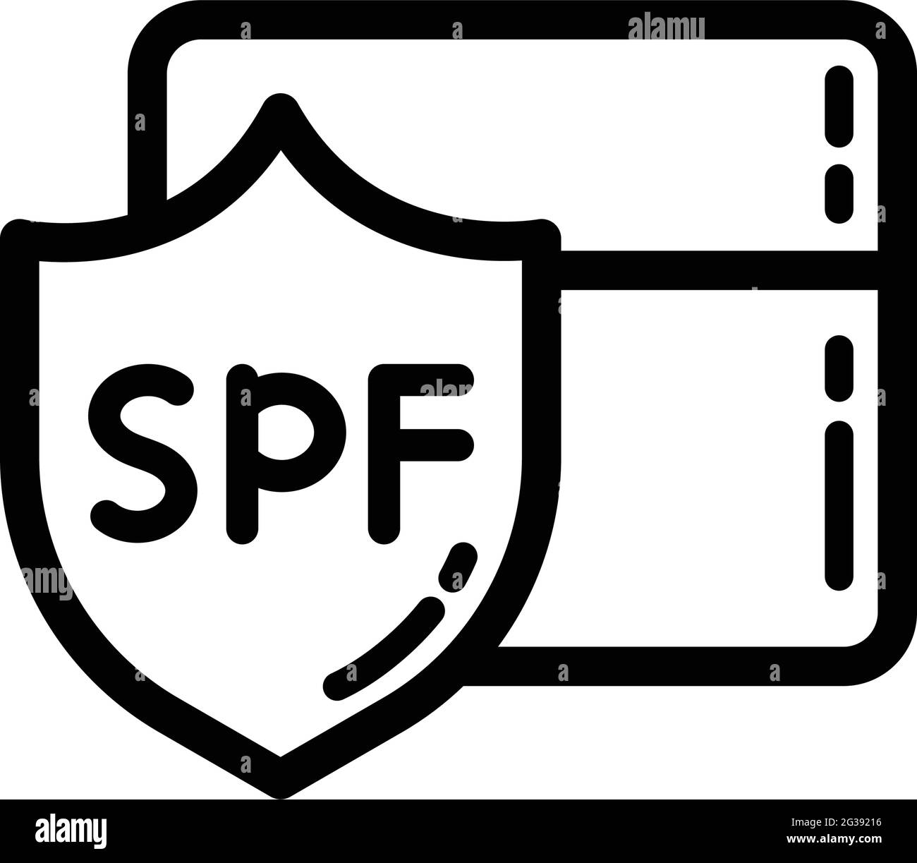 Sonnencreme-Symbol. Kontur Sunblock Vektor-Symbol für Web-Design isoliert auf weißem Hintergrund Stock Vektor