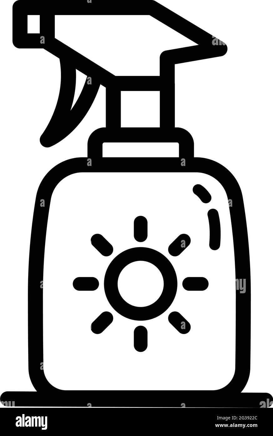 Sonnencreme-Symbol. Kontur Sunblock Vektor-Symbol für Web-Design isoliert auf weißem Hintergrund Stock Vektor