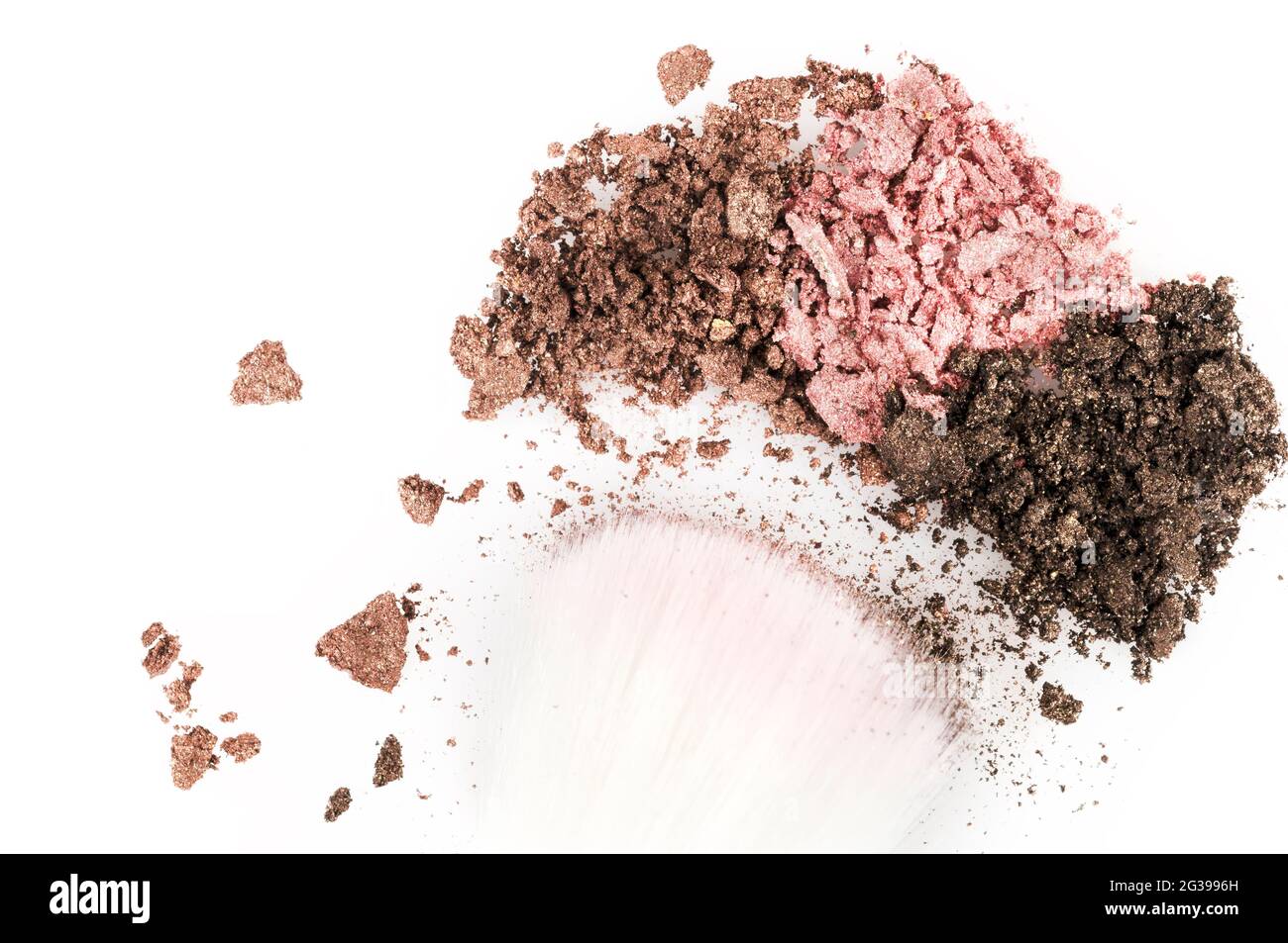 Glänzender Lidschatten. Mehrfarbiger Lidschatten. Makro. Stockfoto