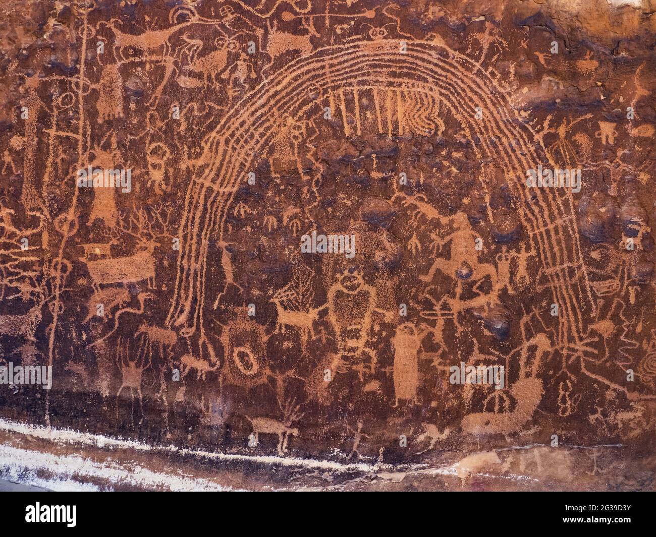 Rochester Creek Petroglyph Panel in der Nähe von Emery, Utah. Stockfoto
