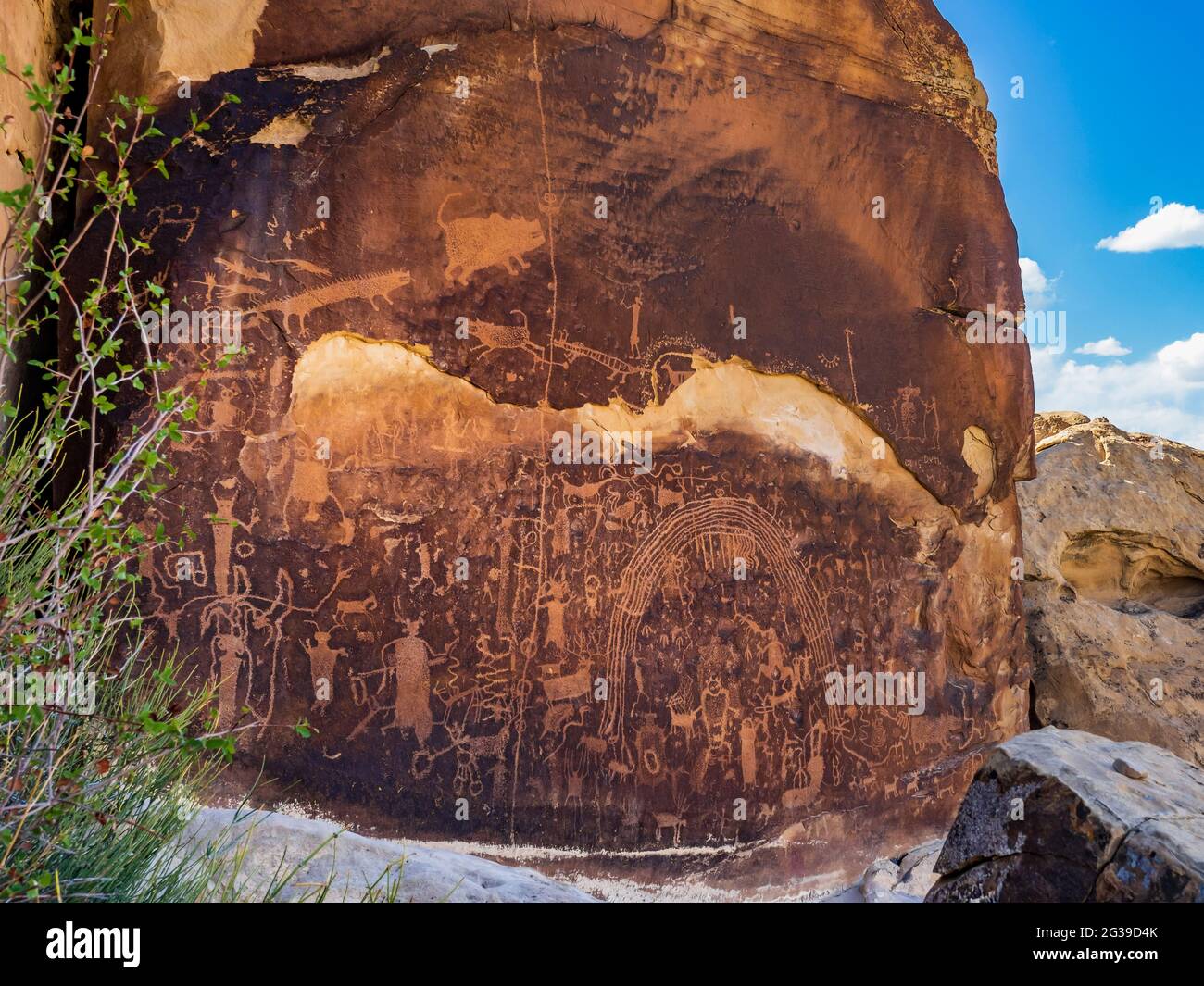 Rochester Creek Petroglyph Panel in der Nähe von Emery, Utah. Stockfoto
