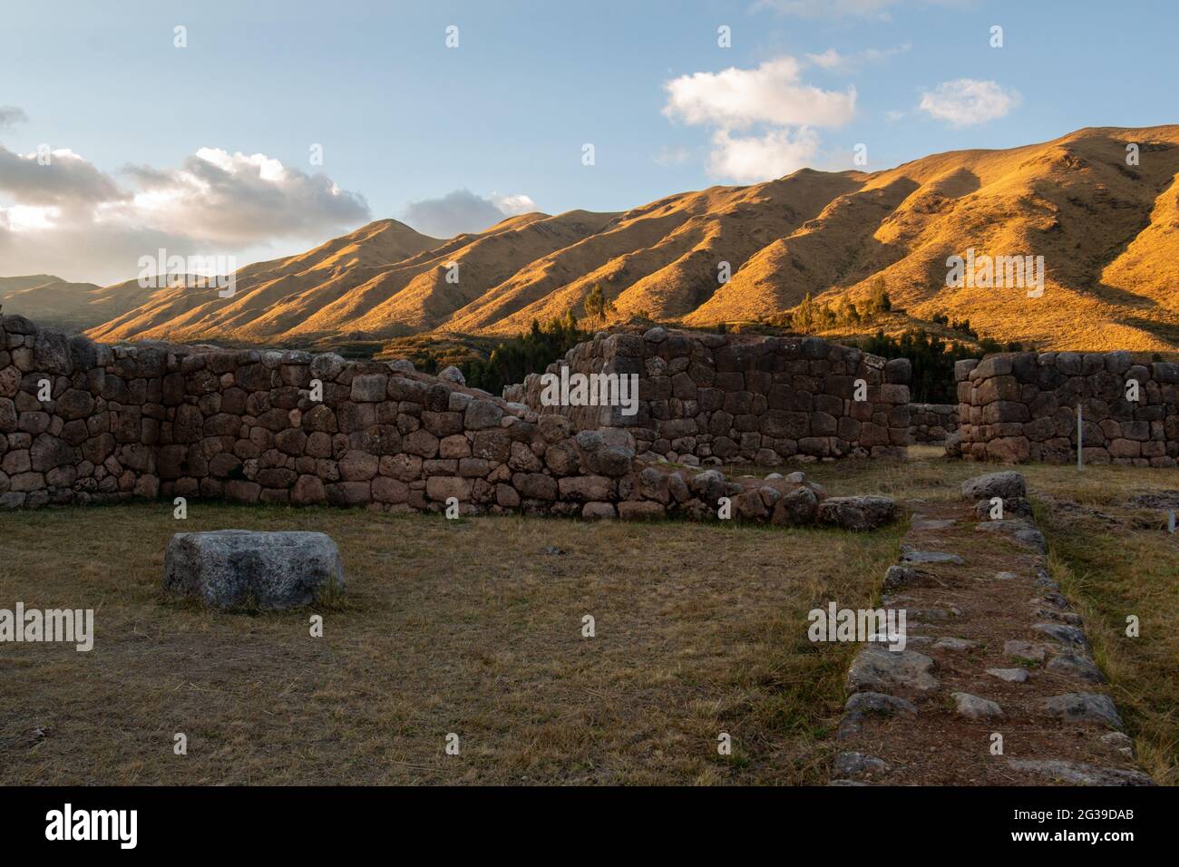 Archäologisches Zentrum von Puka Pukara, Cusco, Peru am 5. Oktober 2014 Stockfoto