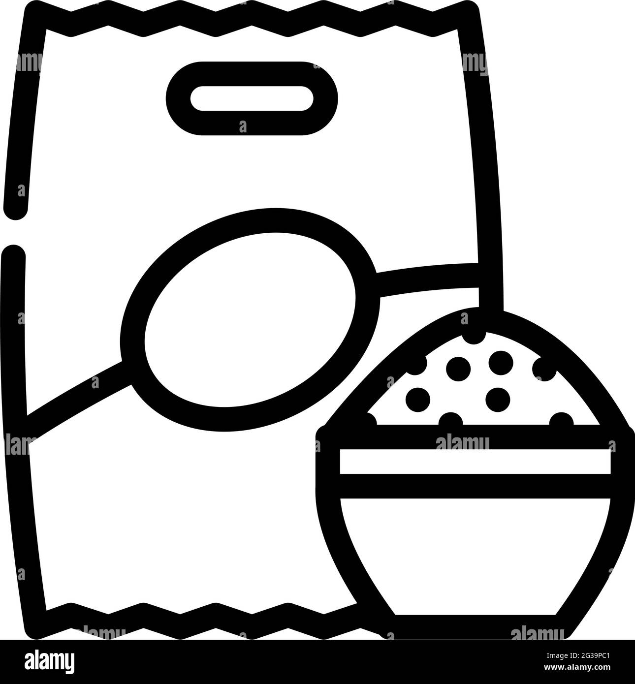 Abbildung des Symbols für glutenfreie Linien von Reisnahrung Stock Vektor