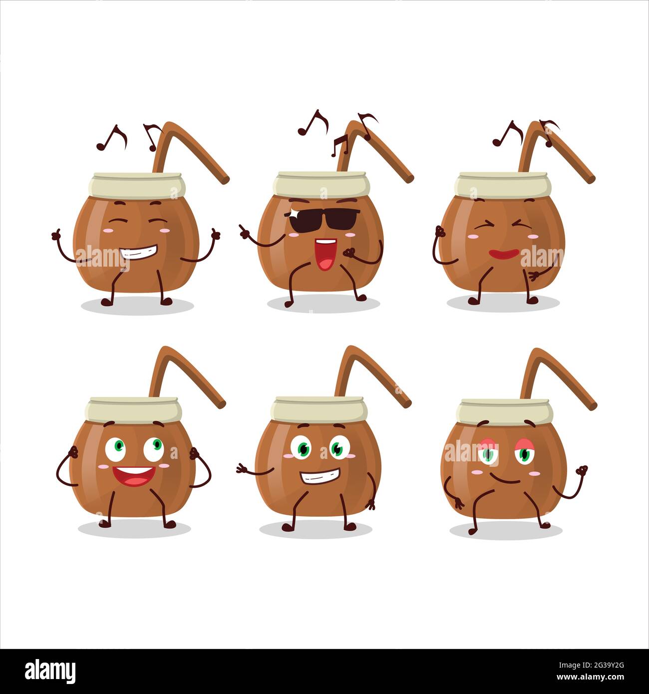 Ein Bild von Mate Tee Tänzerin Zeichentrickfigur genießen die Musik. Vektorgrafik Stock Vektor