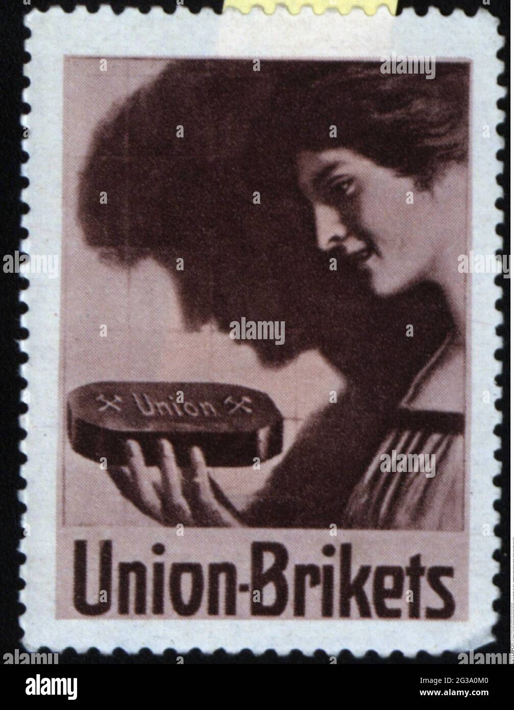 Werbung, Plakatstempel, Energie, 'Union'-Kohletorten, um 1910, ADDITIONAL-RIGHTS-CLEARANCE-INFO-NOT-AVAILABLE Stockfoto Werbung, Plakatstempel, Energie, 'Union'-Kohletorten, um 1910, ADDITIONAL-RIGHTS-CLEARANCE-INFO-NOT-AVAILABLE Stockfoto