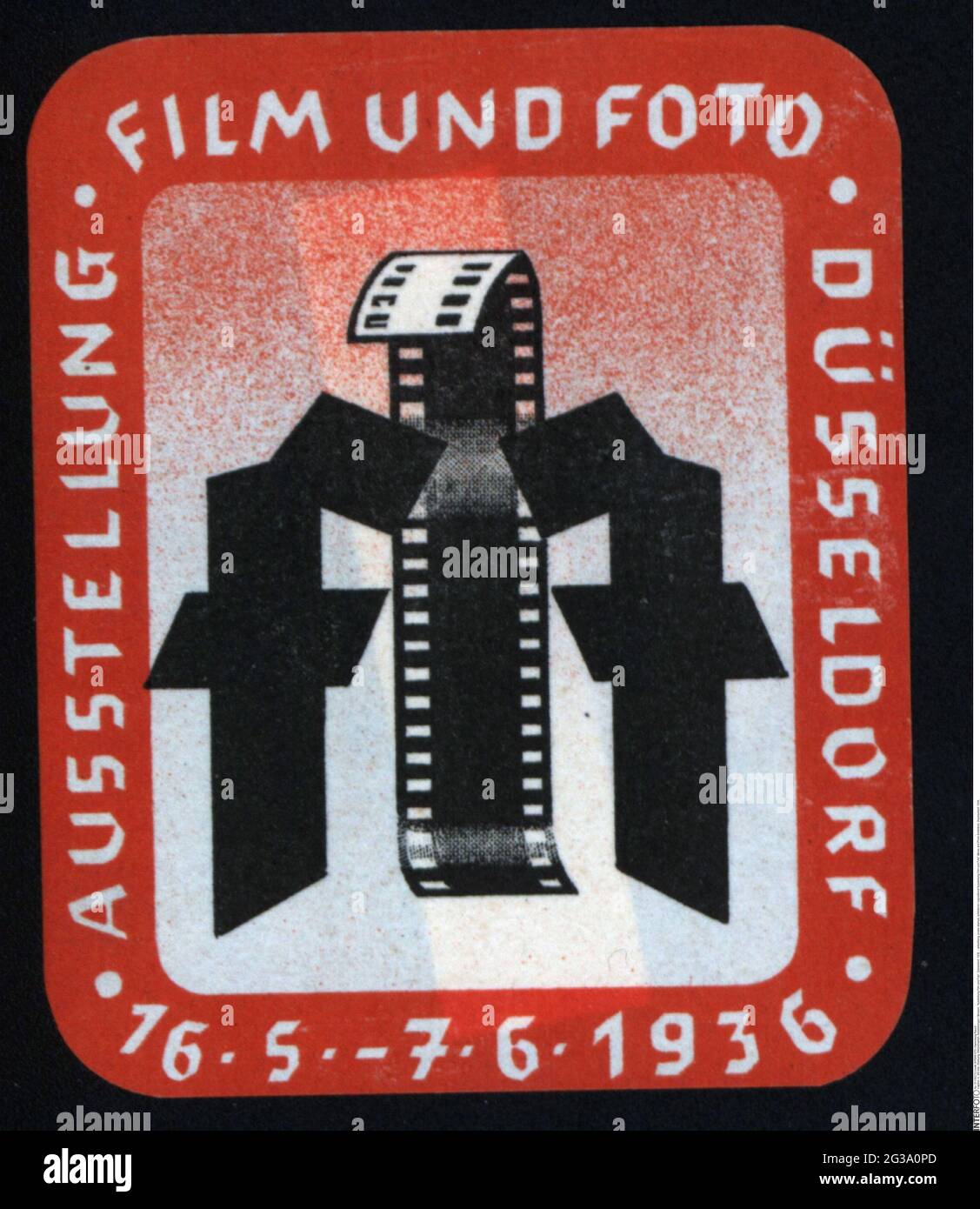 Werbung, Plakatmarken, Ausstellungen/Ausstellungen 'Ausstellung Film und Foto', Düsseldorf, 1936, nur ZUR REDAKTIONELLEN VERWENDUNG Stockfoto