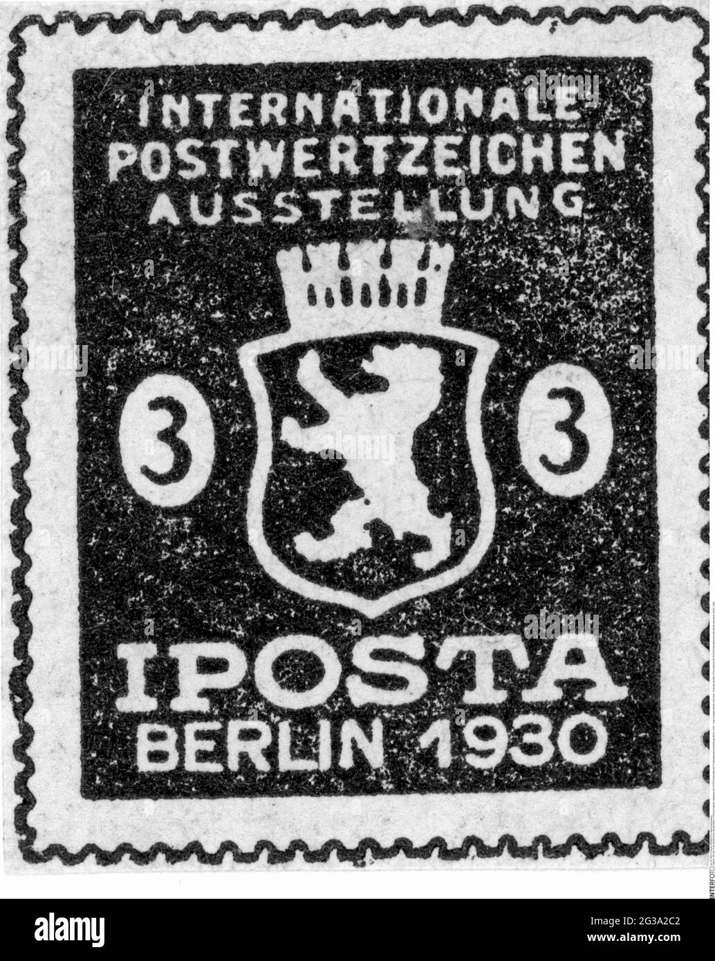 Post, Briefmarken, Deutschland, 3 Pfennig-Vignette, ZUSÄTZLICHE-RECHTE-FREIGABE-INFO-NICHT-VERFÜGBAR Stockfoto