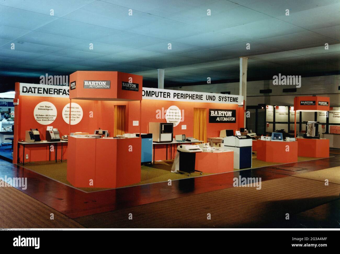 Handel, Messen, Stand von Barton Automation, um 1970, ZUSÄTZLICHE-RIGHTS-CLEARANCE-INFO-NOT-AVAILABLE Stockfoto