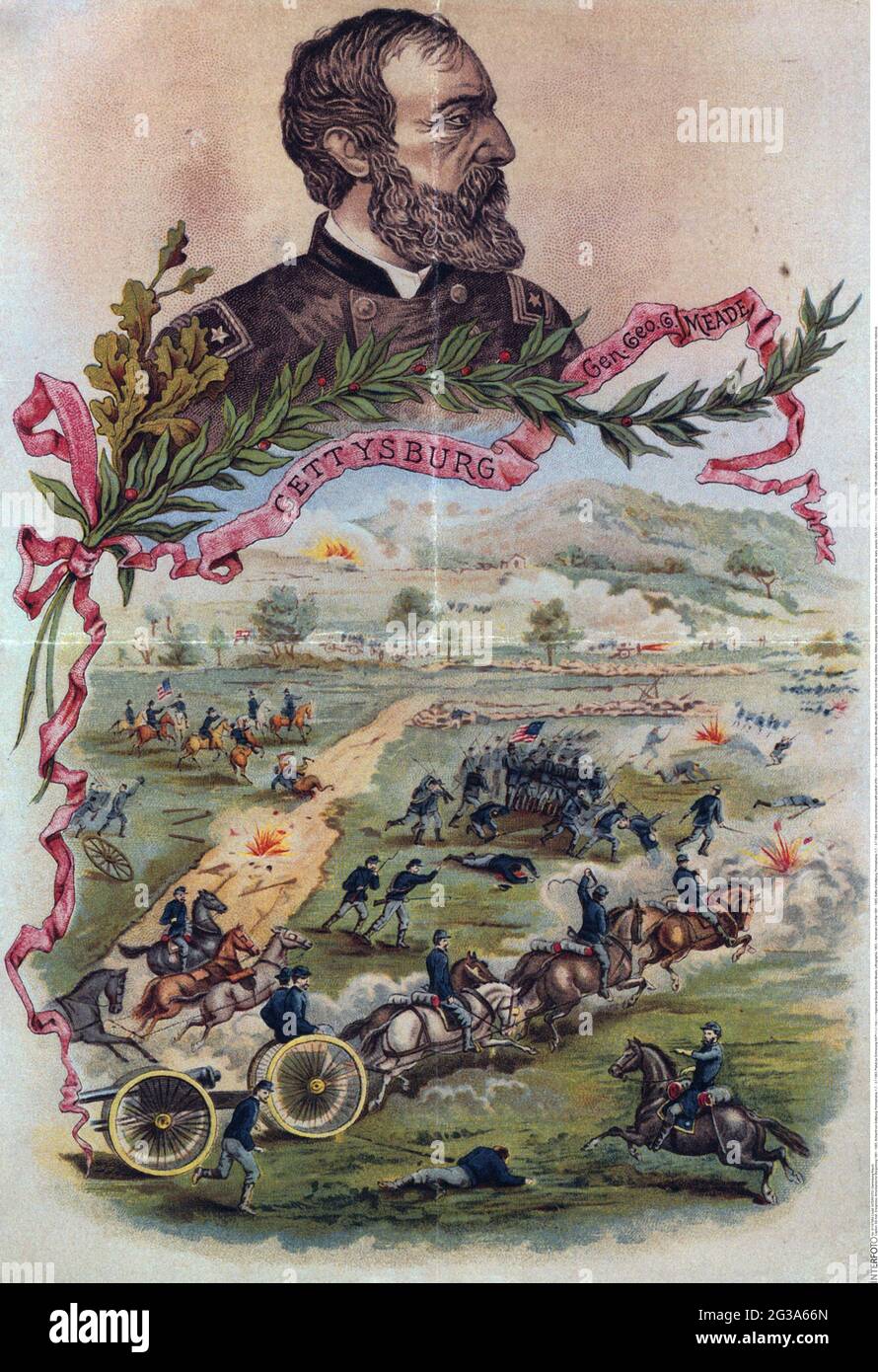 Amerikanischer Bürgerkrieg 1861 - 1865, Schlacht von Gettyburg, Pennsylvania, 1.7. - 3.7.1863, ZUSÄTZLICHE-RIGHTS-CLEARANCE-INFO-NOT-AVAILABLE Stockfoto