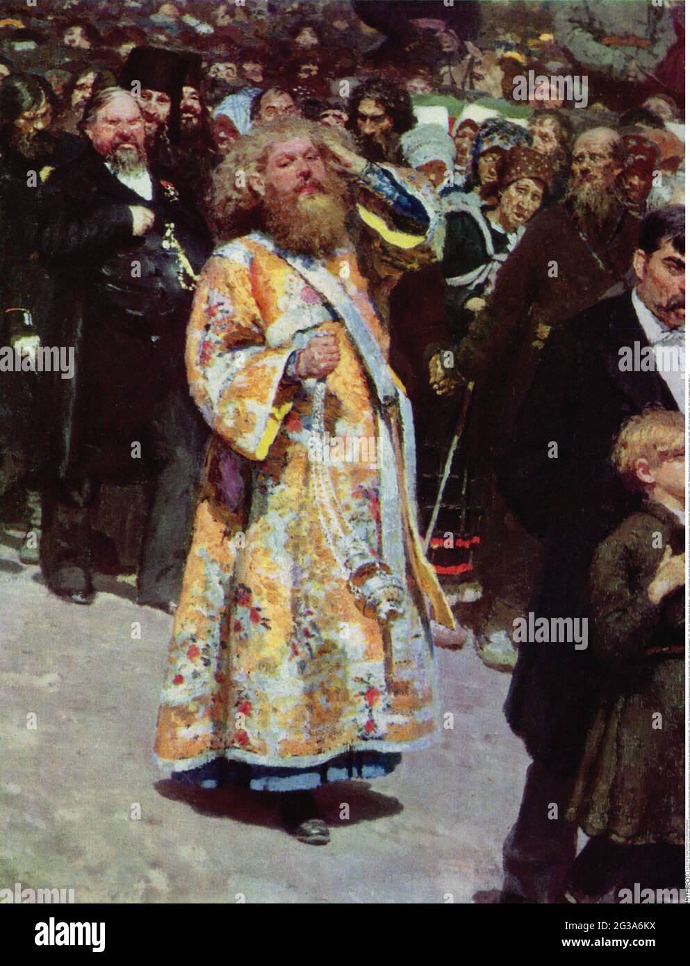 Religion, Christentum, Orthodoxie, russisch-orthodoxer Priester während der Prozession, ZUSÄTZLICHE-RECHTE-CLEARANCE-INFO-NOT-AVAILABLE Stockfoto