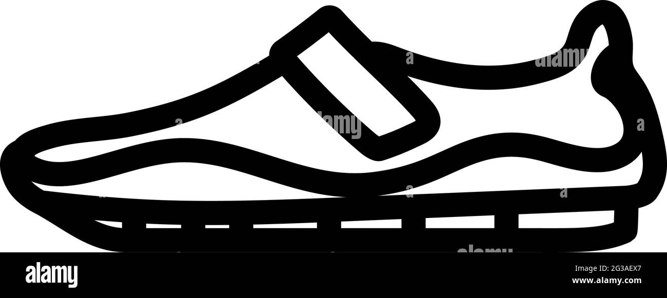 Mokassin-Symbol. Auffälliges Design mit bearbeitbarer Konturbreite. Vektorgrafik. Stock Vektor