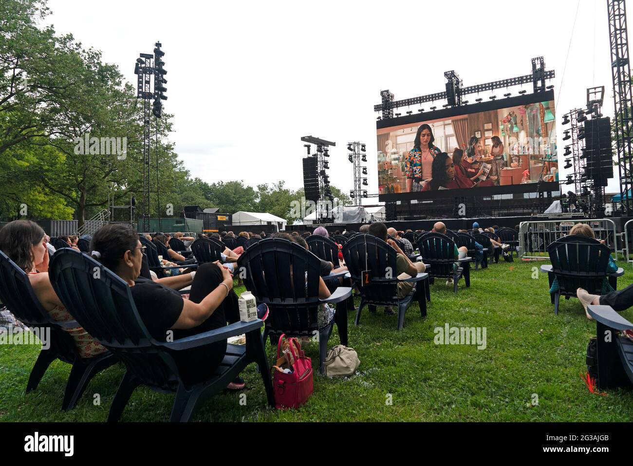 'In the Heights' eröffnete das Tribeca Filmfestival 2021 mit der Weltpremiere von 'in the Heights', wo eine Vorführung in The Battery stattfand. Stockfoto