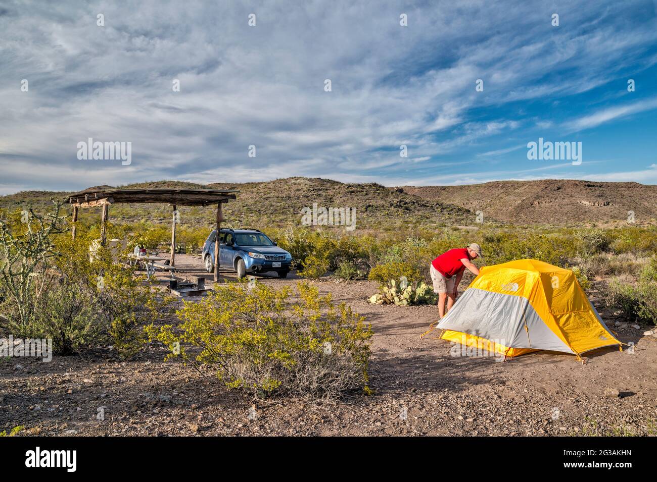Campingplatz La Posta, Big Bend Ranch State Park, Texas, USA Stockfoto