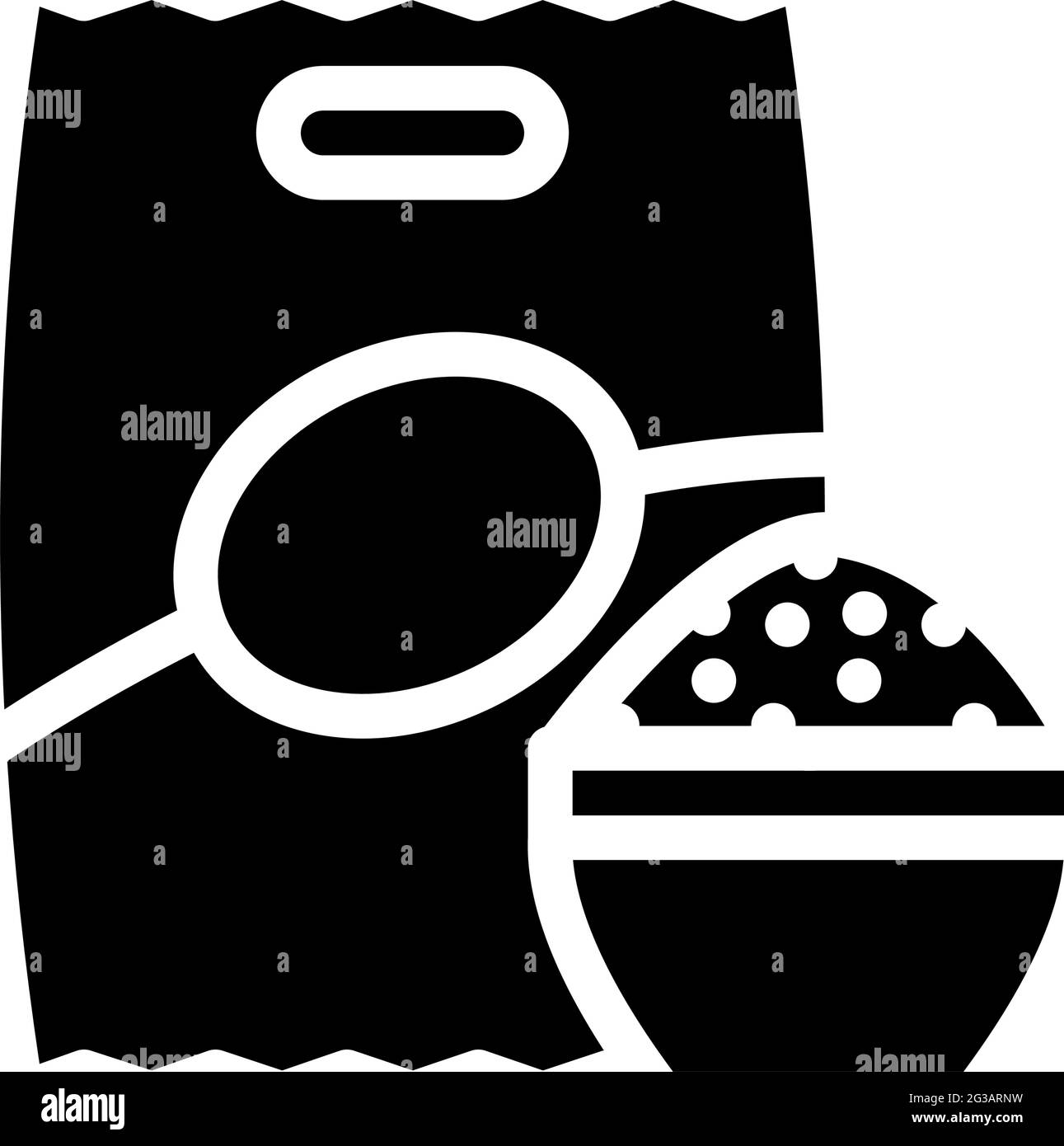 Reis Lebensmittel glutenfrei Glyphen Symbol Vektor Illustration Stock Vektor