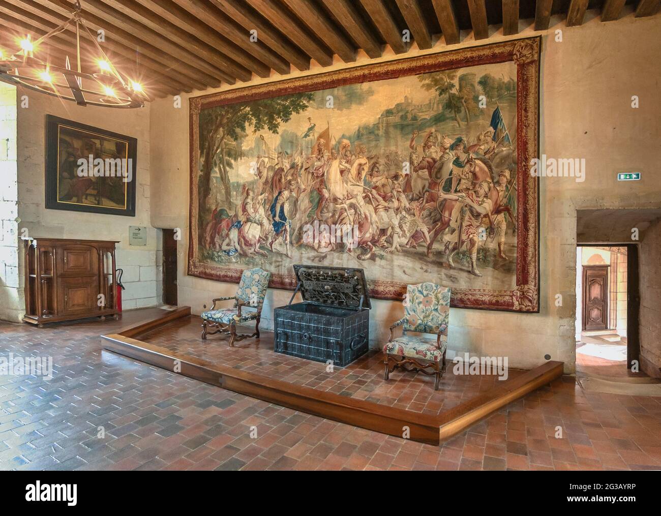 FRANKREICH - LOIRE-TAL - LOIR ET CHER (41) - SCHLOSS CHAUMONT SUR LOIRE : WACHTPOSTEN. IN DER MITTE, EINE SELTENE BRUST AUS DEM SPÄTEN SECHZEHNTEN JAHRHUNDERT, Stockfoto