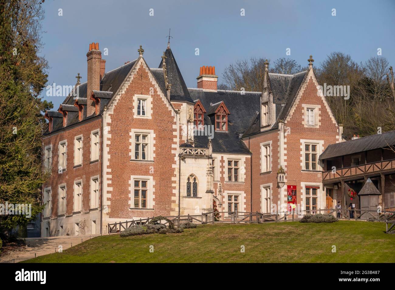 FRANKREICH - LOIRE-TAL - INDRE ET LOIRE (37) - SCHLOSS VON CLOS LUCE : SÜDOSTFASSADE. FRANCOIS 1ER UND SEINE ÄLTERE SCHWESTER MARGUERITE DE NAVARRE WAREN R Stockfoto