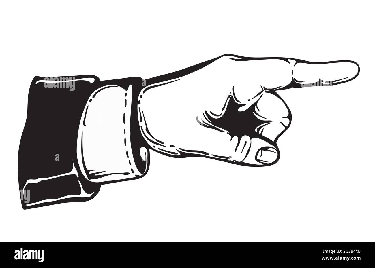 Zeigefinger zeigt in die Richtung - Symbol Stock Vektor