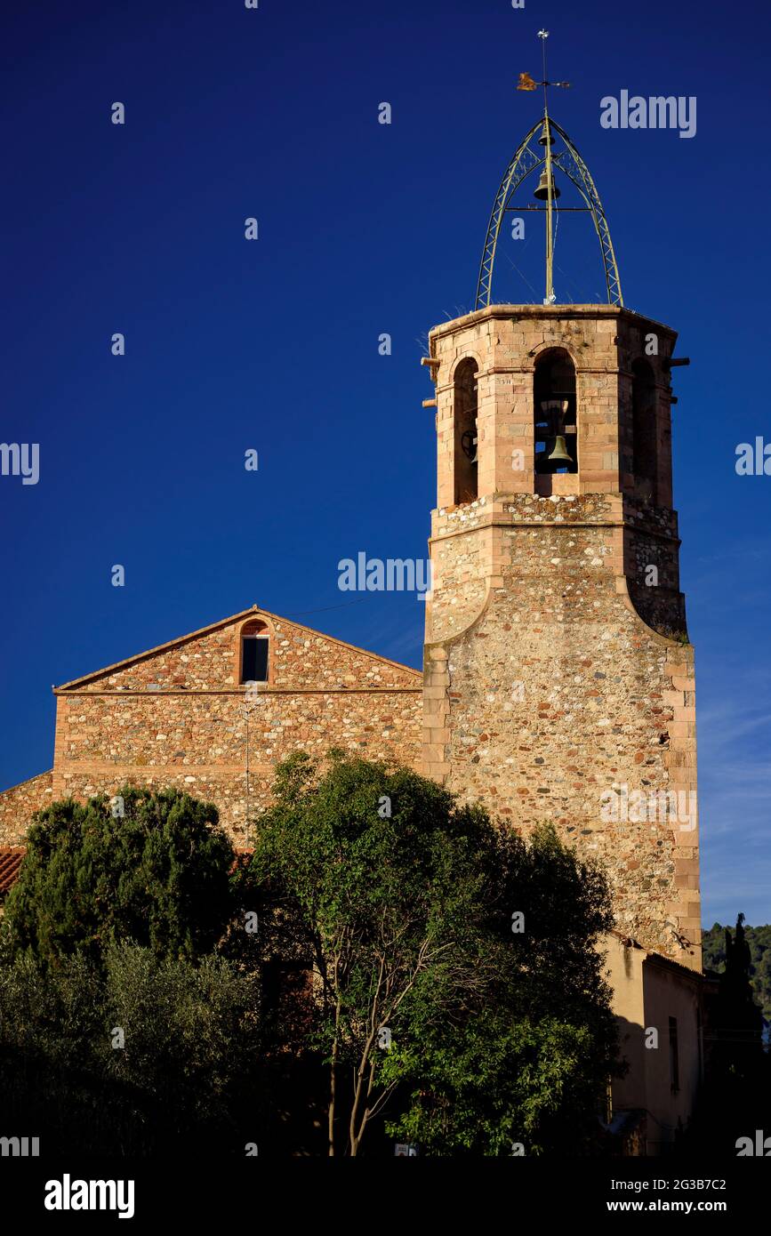 Kirche Sant Esteve de la Garriga (Vallès Oriental, Barcelona, Katalonien, Spanien) ESP: Parroquia de Sant Esteve de la Garriga (Cataluña, España) Stockfoto
