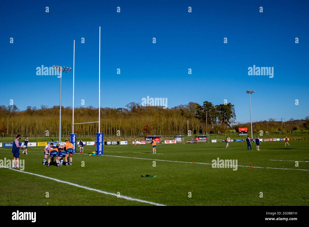 Hartpury, Gloucestershire, England. 27. Februar 2021. Allianz Premier 15:30-Spiel zwischen Gloucester-Hartpury Women und Bristol Bears Women. Stockfoto