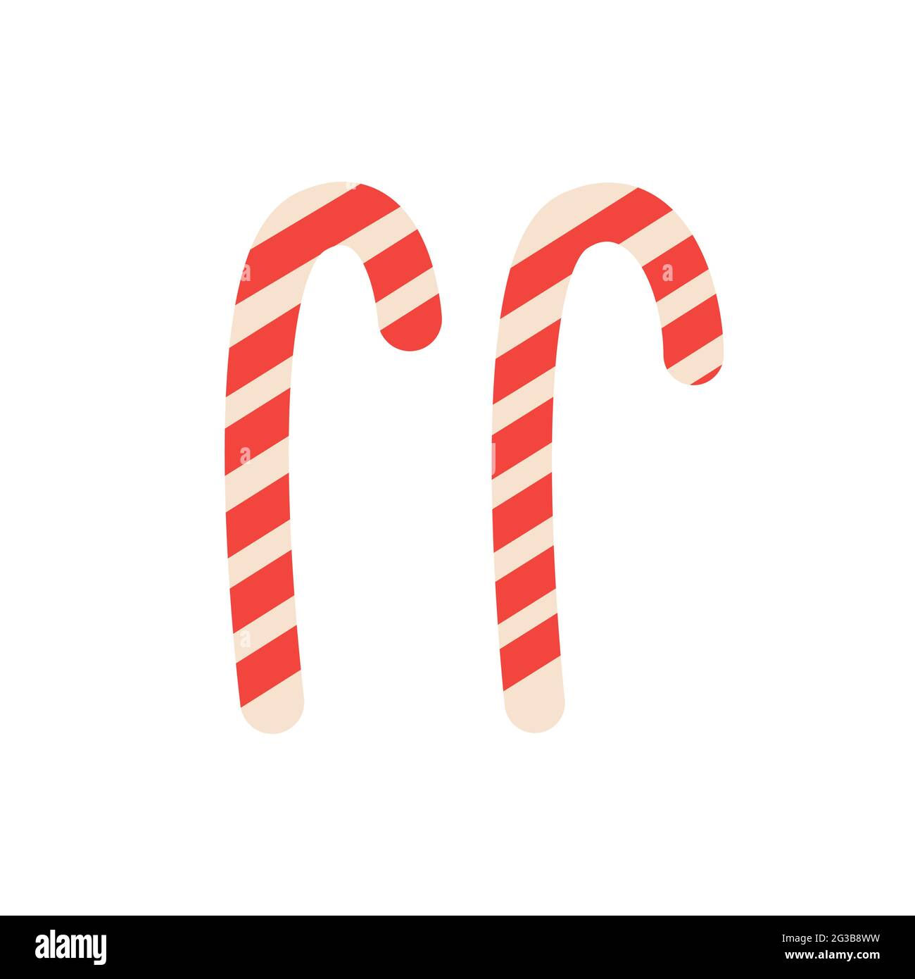Isolierte Candy Canes auf weißem Hintergrund, Illustration von Christmas Candy Stock Vektor
