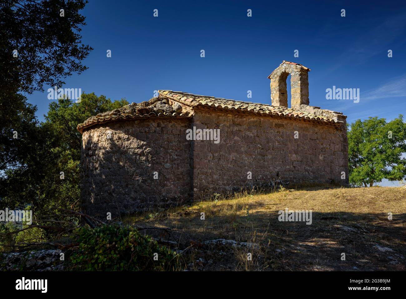 Eremitage von Sant Miquel de les Canals in der Serra de Picancel (Berguedà, Katalonien, Spanien, Pyrenäen) Stockfoto