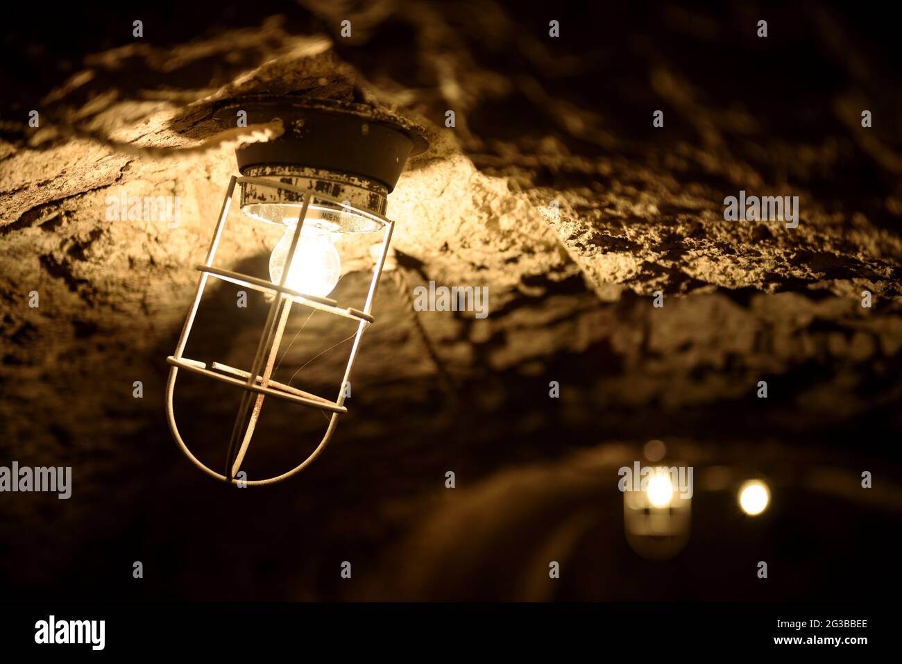 Innenraum des Bombenschutzbunker des Bahnhofs in La Garriga, der während des Spanischen Bürgerkrieges genutzt wurde (Barcelona, Katalonien, Spanien) Stockfoto