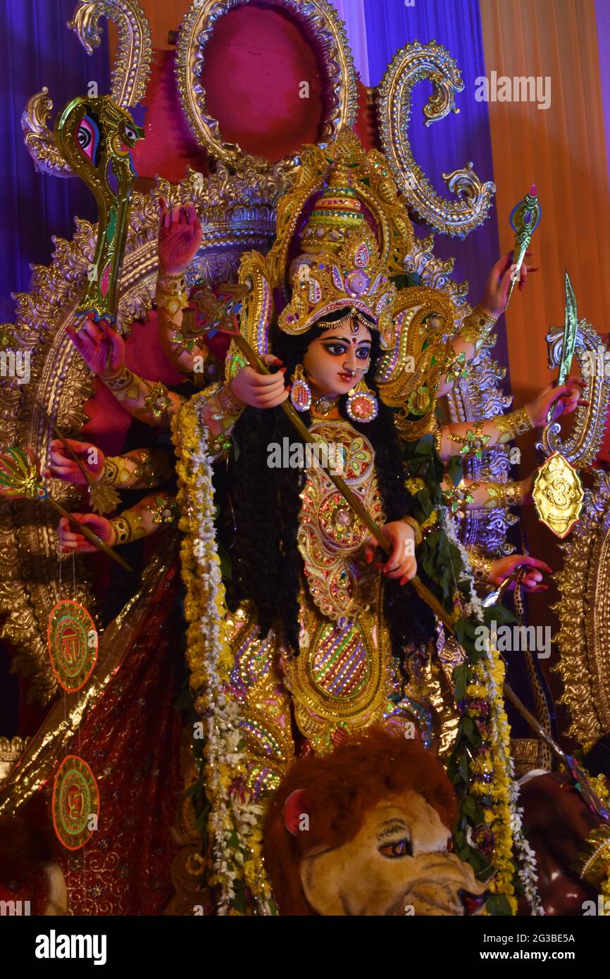 Bengali Durga Pooja beim Navratri-Festival Stockfoto