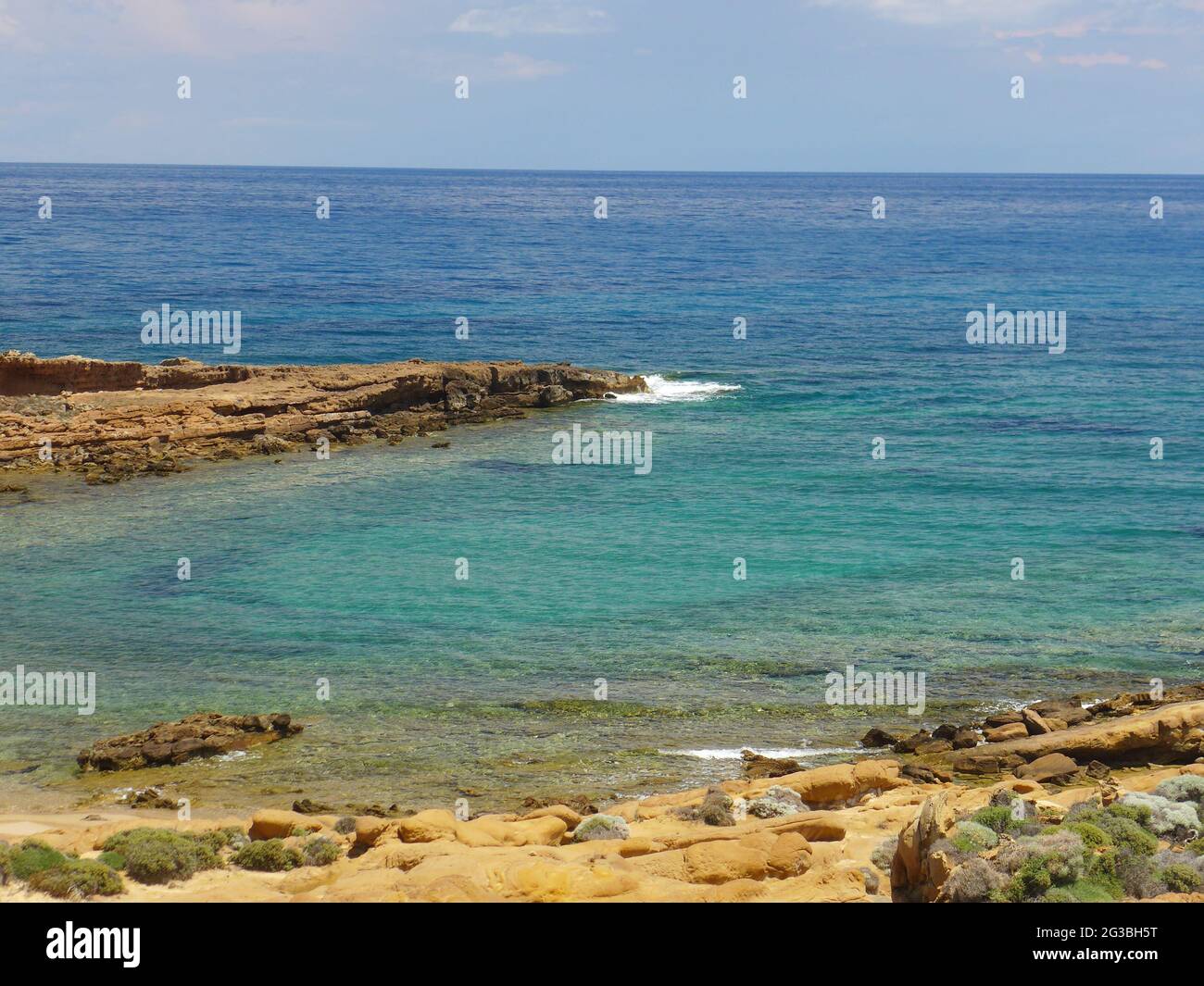 Vulkanische Sedimentformationen auf der Insel Lemnos, Ägäis, Griechenland Stockfoto