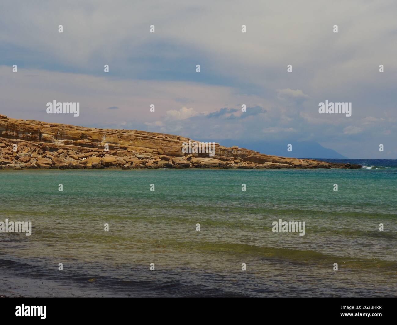 Vulkanische Sedimentformationen auf der Insel Lemnos, Ägäis, Griechenland Stockfoto