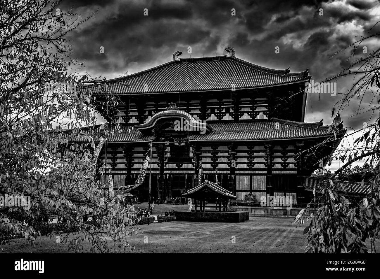 Große Buddha-Halle, Todaiji-Tempel, Nara, Kansai, Japan. UNESCO-Welterbeliste. Stockfoto