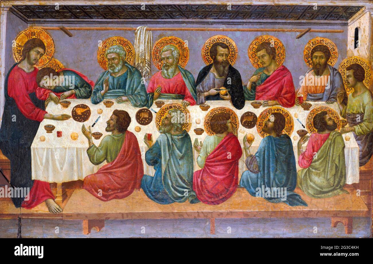 Das letzte Abendmahl von Ugolino di Nerio (Ugolino da Siena: ca. 1280-1349), Tempera und Gold auf Holz, 1325-30 Stockfoto