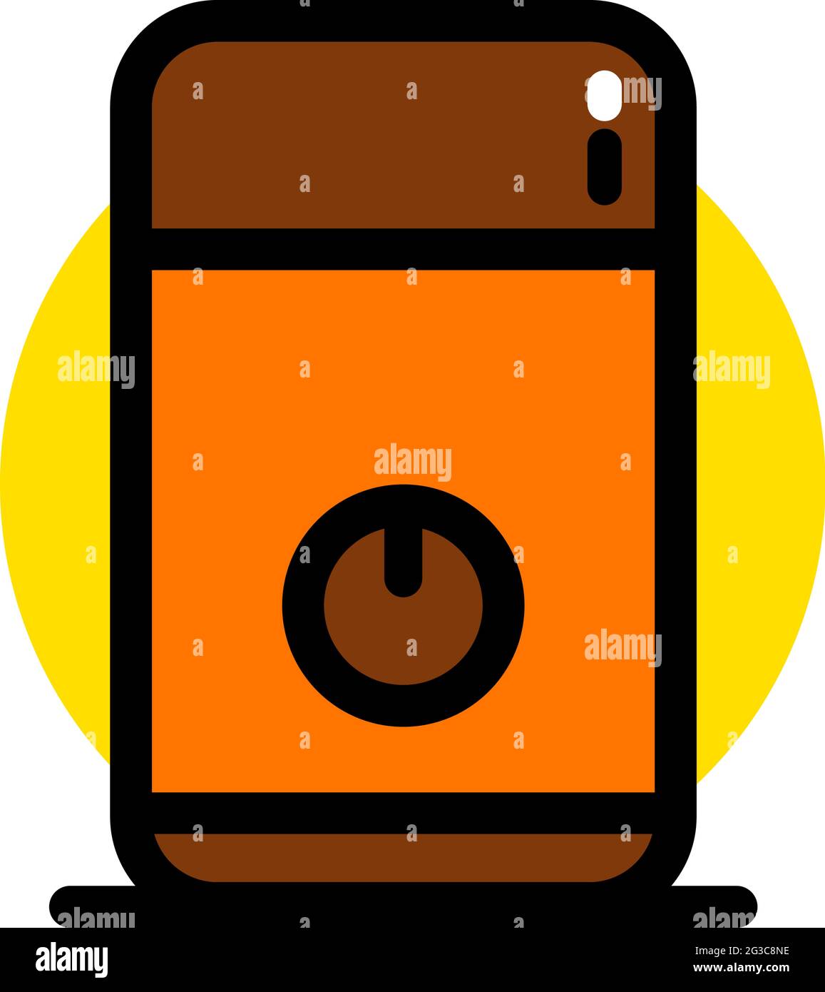 Elektrische Kaffeemühle. Symbol für flache Vektorfarbe. Isoliert auf Weiß. Stock Vektor