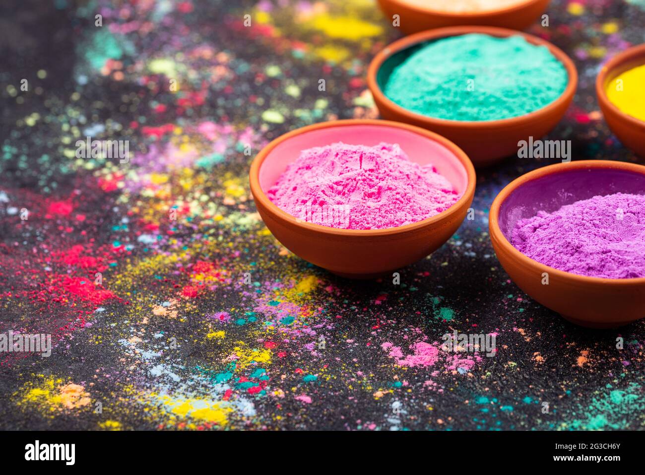 Gulal Pigmente für Holi Festival der Farben Stockfoto