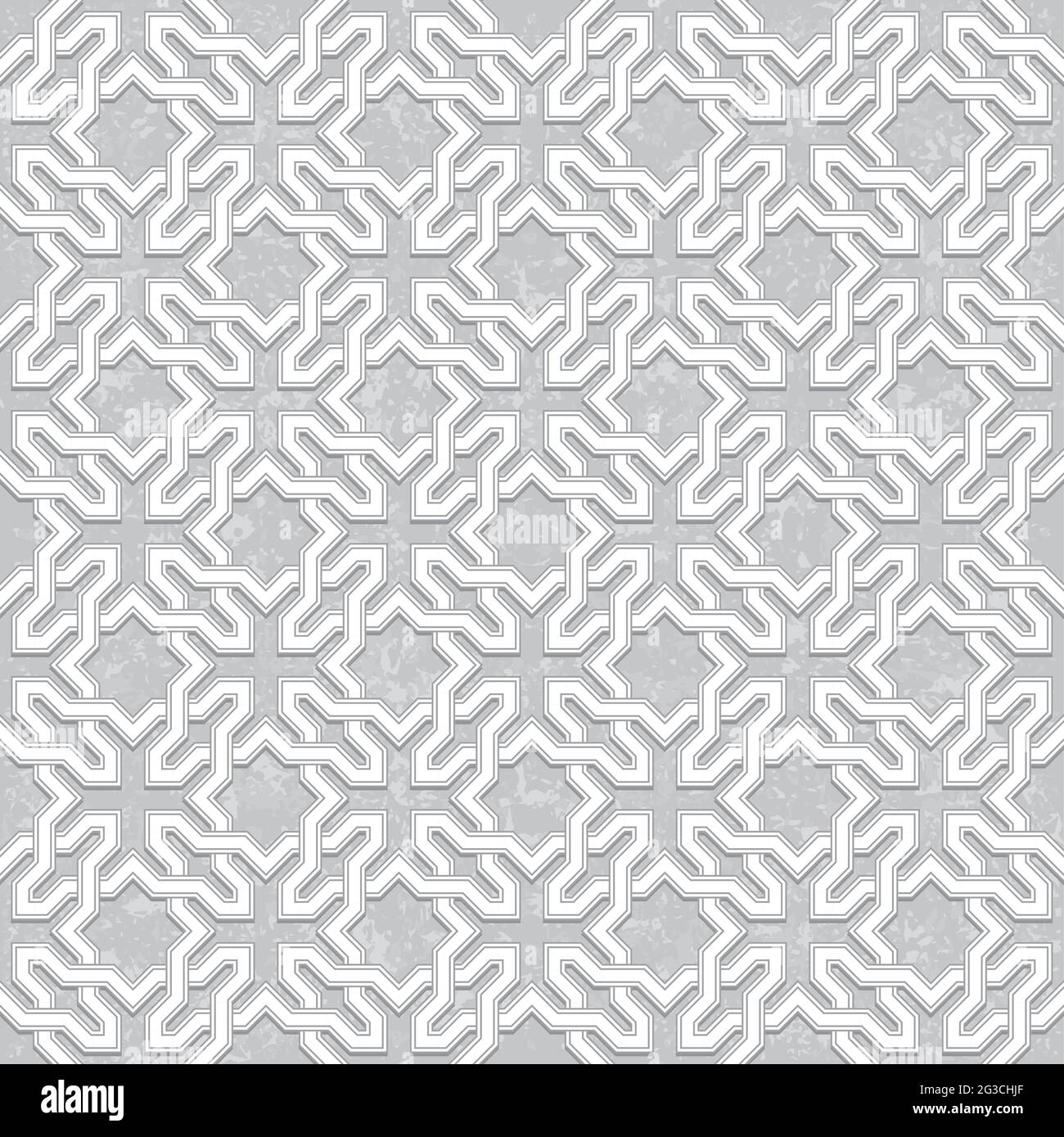 Nahtloses geometrisches Muster mit hellgrauem Hintergrund, Vektorgrafik Stock Vektor