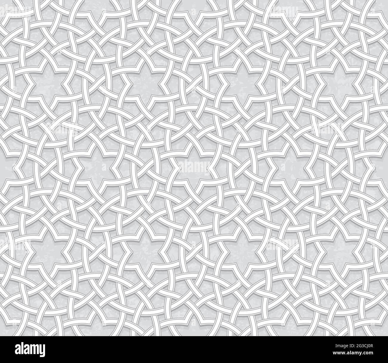 Nahtloses geometrisches Muster mit hellgrauem Hintergrund, Vektorgrafik Stock Vektor