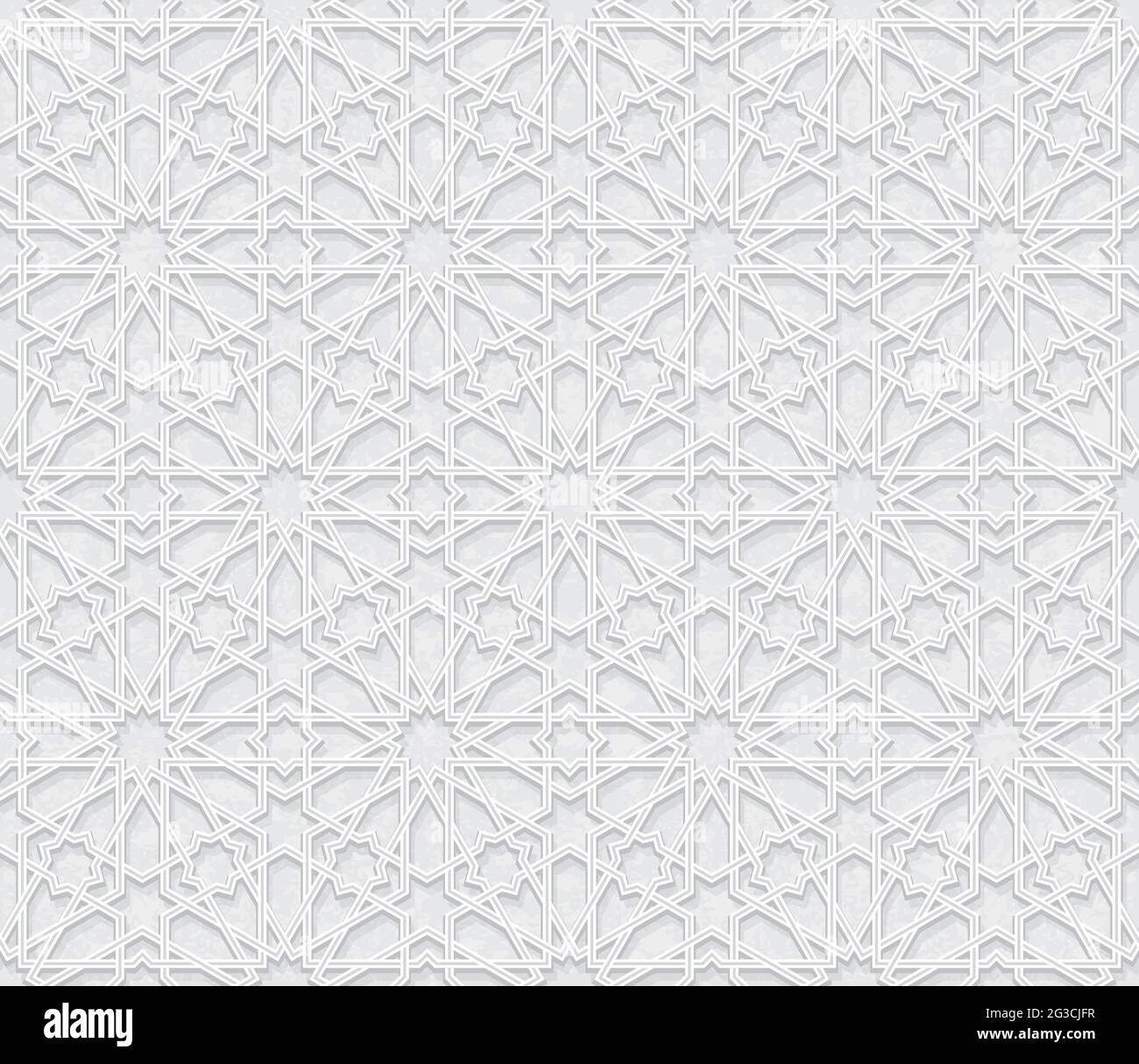 Nahtloses geometrisches Muster mit hellgrauem Hintergrund, Vektorgrafik Stock Vektor