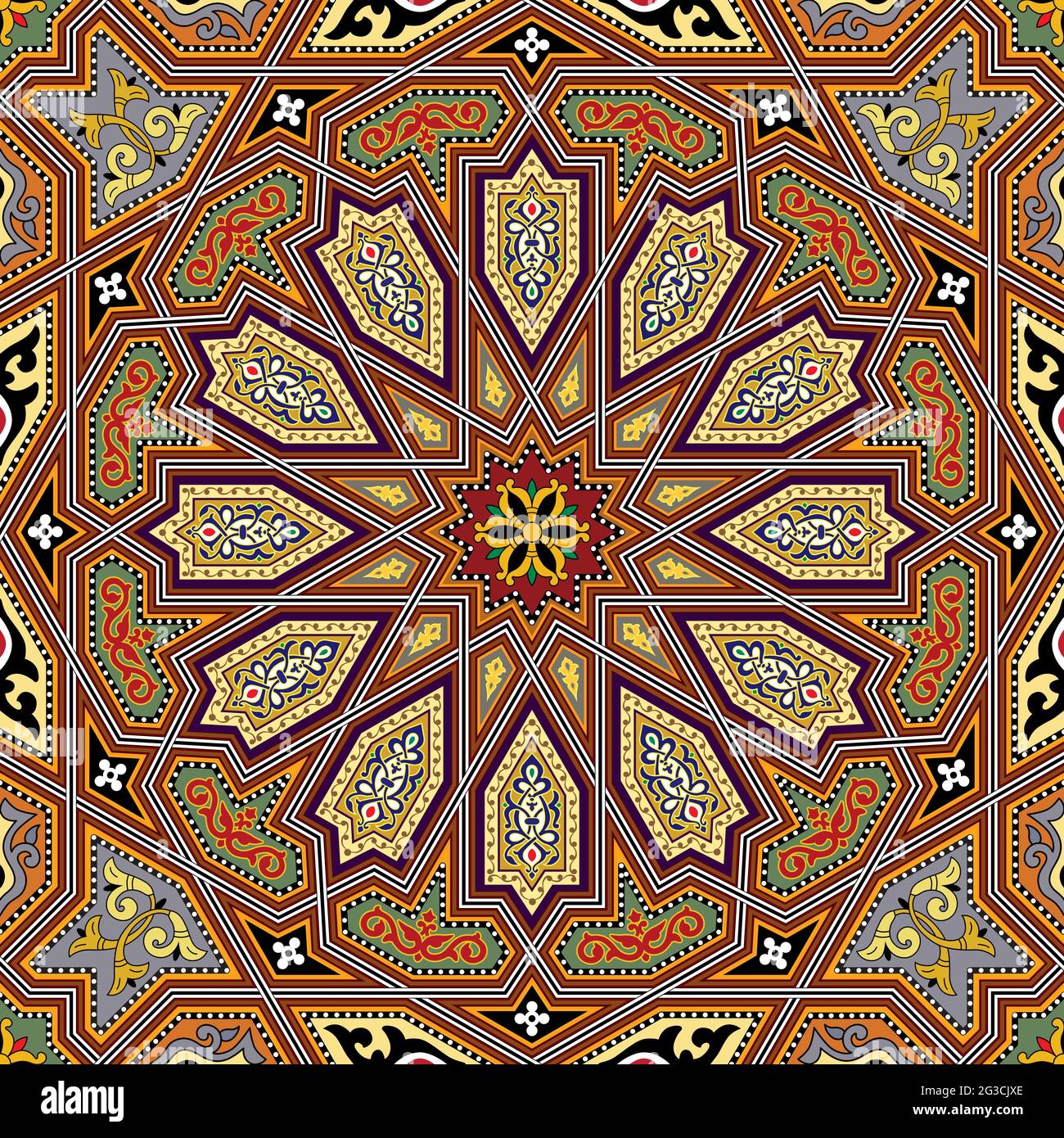 Traditionelles islamisches Design, Nahtloses Muster, Vektor-Illustration Islamisches Mosaik-Design, nahtlose Tapete Stock Vektor