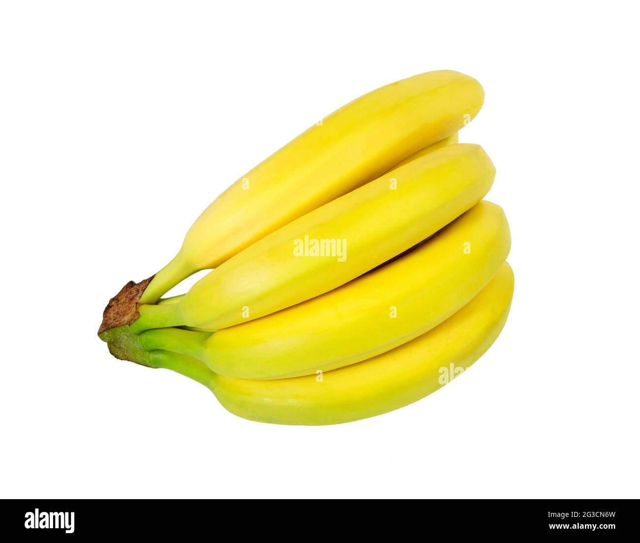 Bananenfrüchte auf weißem Hintergrund isoliert. Stockfoto