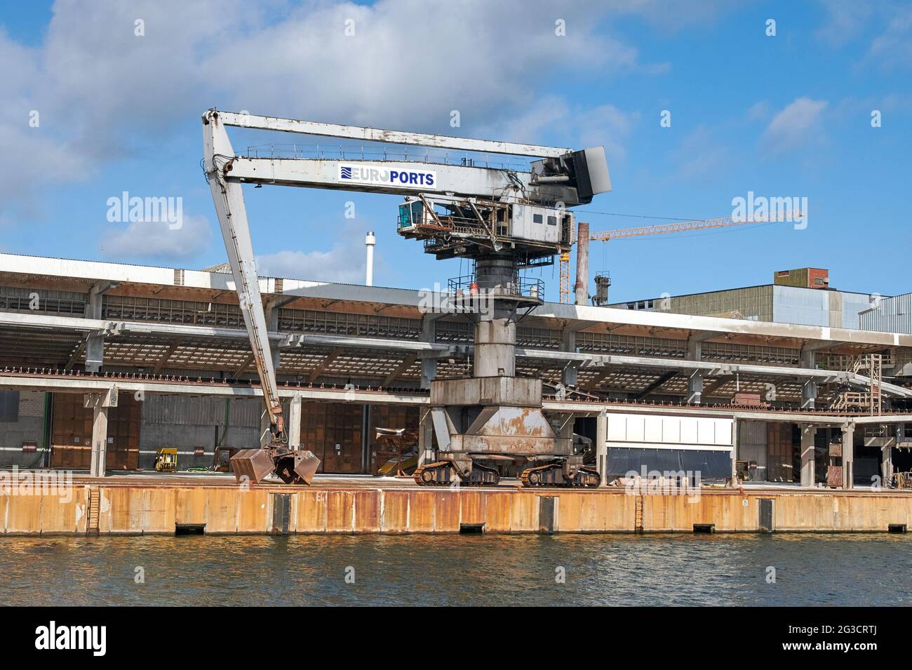 Ladekran am Nordseehafen, Terneuzen Stockfoto