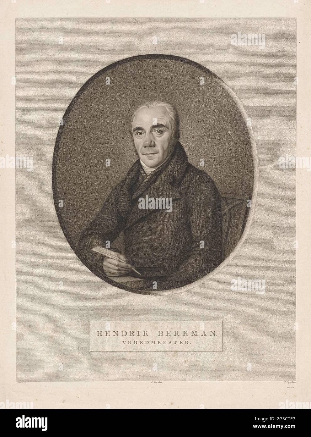 Porträt von Hendrik Rockman. Porträt von Hendrik Rockman, Hebamme in Amsterdam. Stockfoto