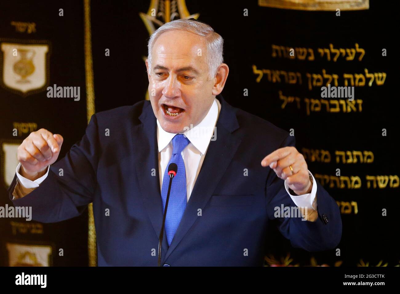 Benjamin Netanjahu, Premierminister Israels, besucht die Synagoge von der Pacamba - Rio de Janeiro, Brasilien, 12.28.2018 Stockfoto