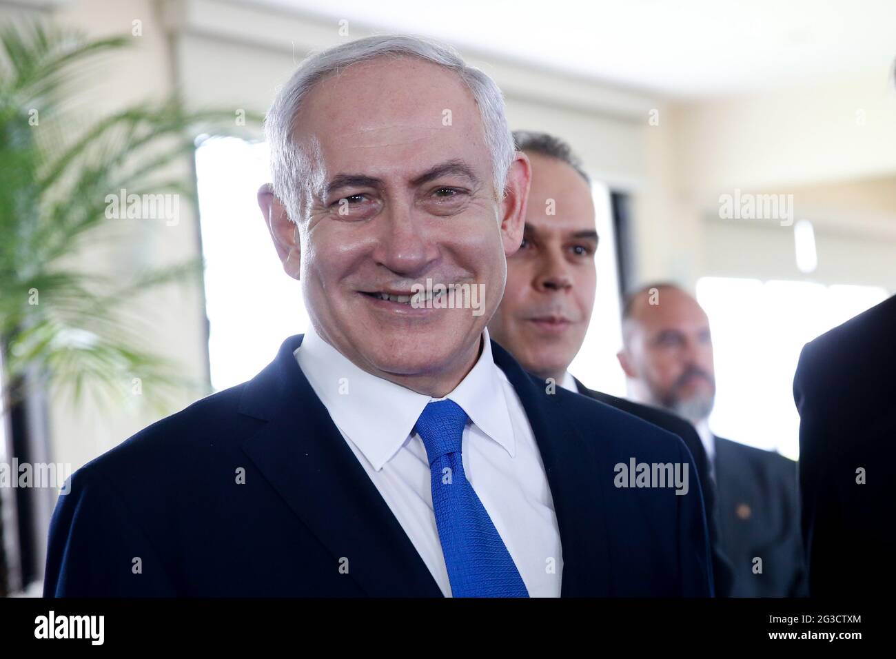 Benjamin Netanjahu, Premierminister Israels, besucht die Synagoge von der Pacamba - Rio de Janeiro, Brasilien, 12.28.2018 Stockfoto