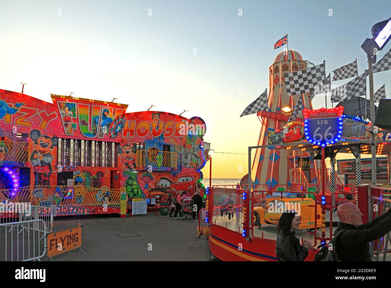 Hunstanton Funfair, Messegelände, Messe, Unterhaltungsangebote, Pleasure Beach, Norfolk, England, Großbritannien Stockfoto